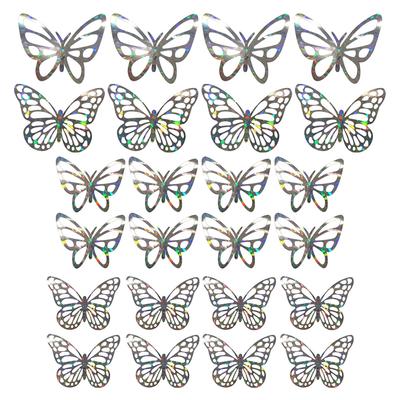 Pack of 24 Wall Art Stickers Room Mirror Decals PVC Craft Self Adhesive Removable Home Wedding Decor Refrigerator Tile