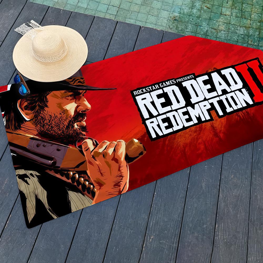 R-Red Dead R-Redemption 2 Towel Yoga Gym Yoga Gym Lightweight Portable for Swimming Beach Travel Sports Accessories Sandproof
