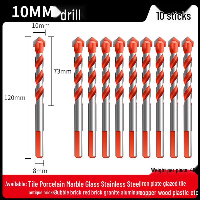 All-in-One 6mm Alloy Triangle Drill Bit for Tile, Concrete, Glass, and Cement