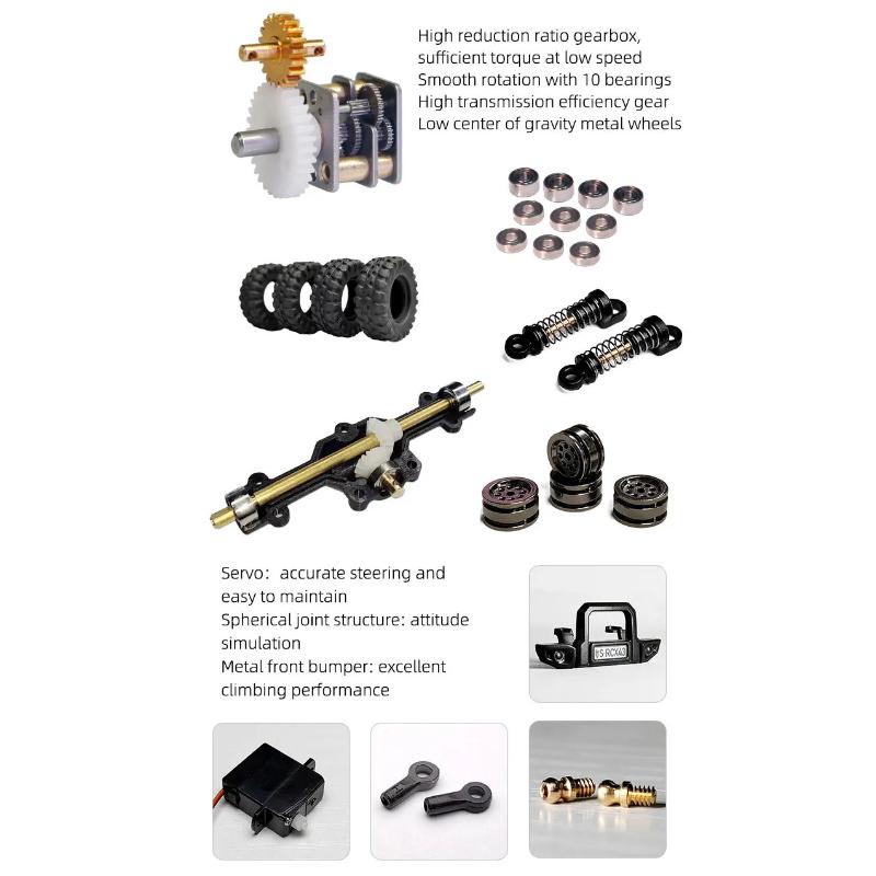 2026 X43 1:43 Mini Crawler RC Car Simulation Full Time 2.4G Hz 4-wheel Drive Climbing Vehicle Toy Remote Control Toys RTR Kit for Kids and Adults Toys