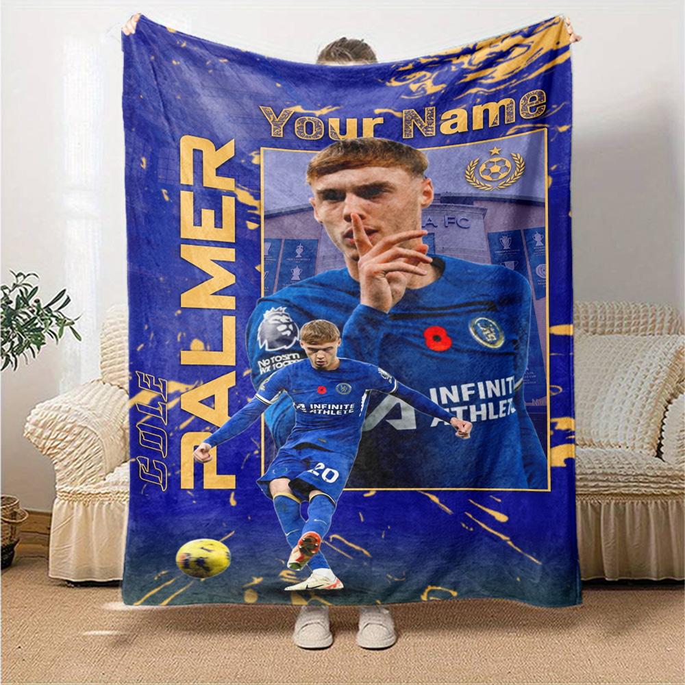 Chelsea Fc Football Player Customize Text Blanket Throw Customizable Blanket Warmthful Decor Perfect for Bedding Picnics Office Couch