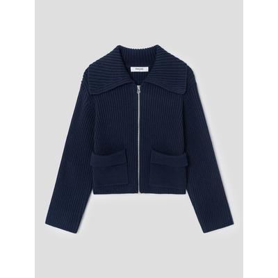 Zip-Up Cardigan Navy