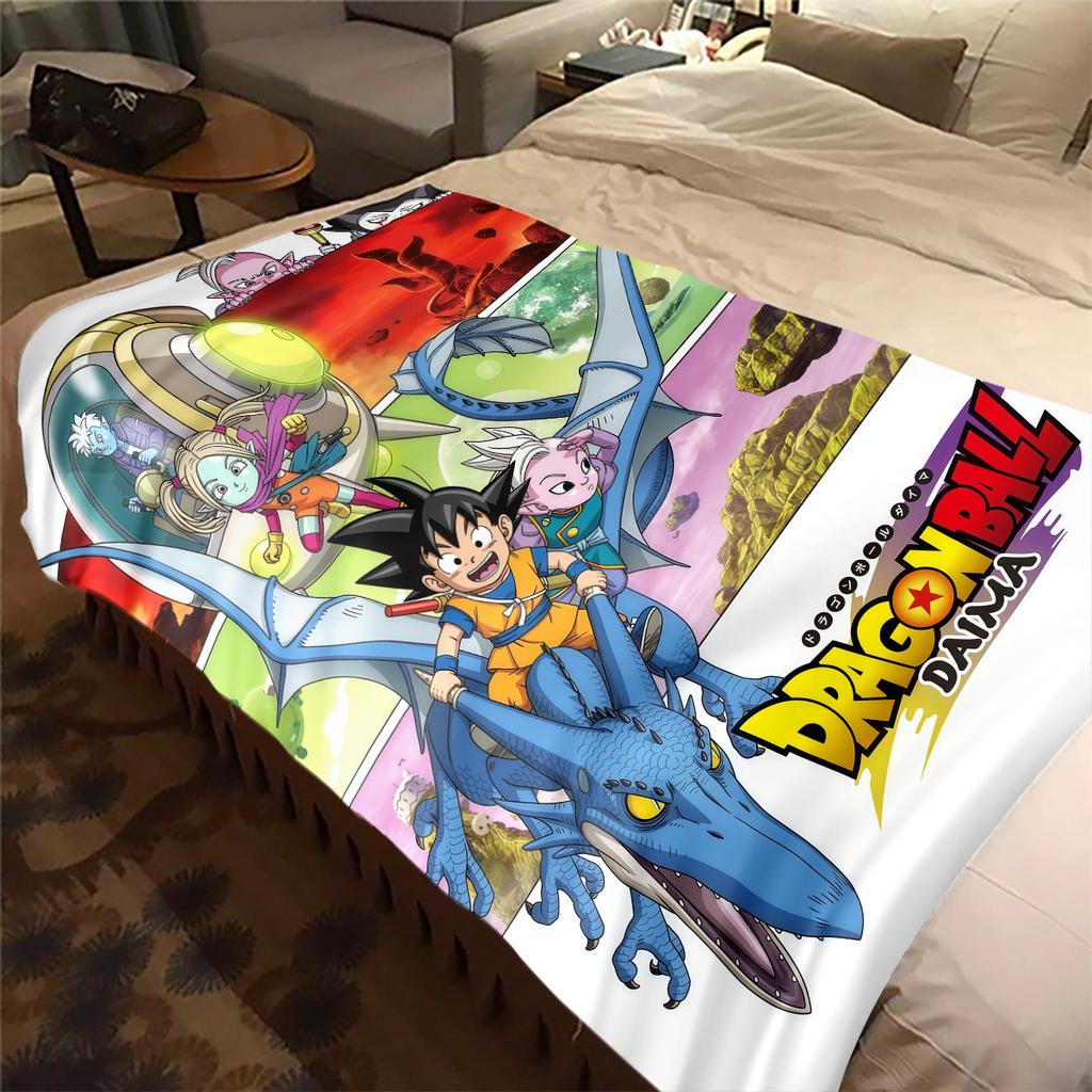 1 Stück DRAGON BALL Aufdruck Flanelldecke, Hohe Qualität für alle Jahreszeiten, Heimdekoration, Wärme und Komfort, Perfekt für Weihnachtsgeschenke