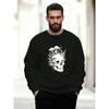 Men'S Casual Round-Neck Sweatshirt with A Mushroom Skull Design