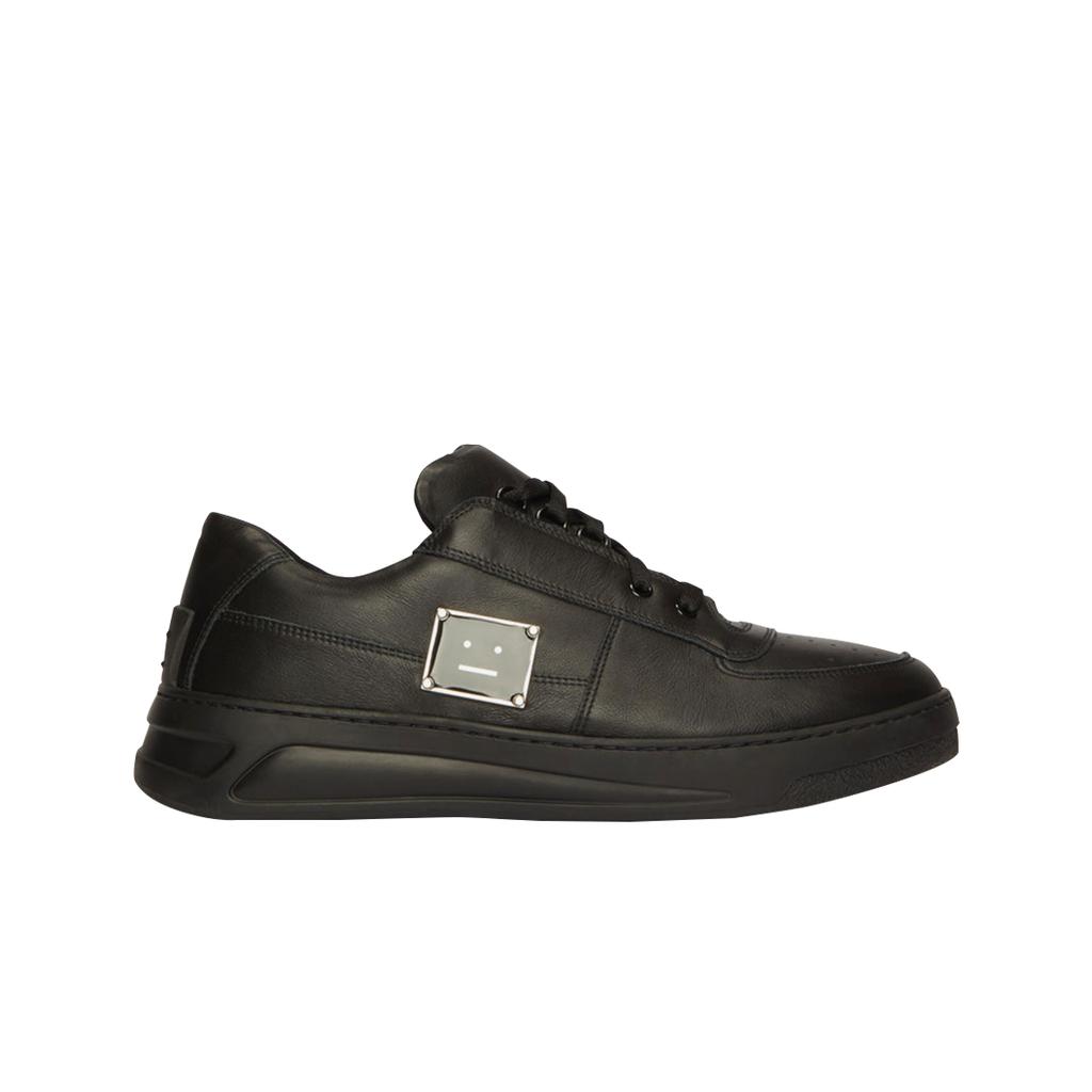 Acne Studios Perey Lace Up Face Plaque Sneakers Black