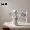 3D Printed PLA Art Praying Angel Figurine, White Statue, DIY Paintable Holy Figurine Cherub Sculpture, Christmas Tabletop Home Office Decor, Religious