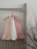 Mädchen-Baumwollkleid im koreanischen Stil, dreifarbiges Patchwork, Rüschen, Sommer-Prinzessinnen-Trägerkleid