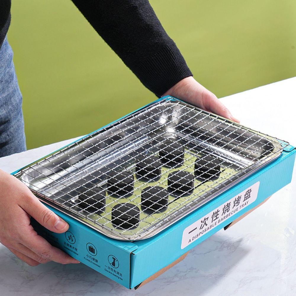 Smokeless Charcoal Grill Rectangular Barbecue Stove Portable BBQ Grill  Outdoor
