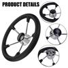 13.5in 5 Spoke Boat Destroyer Steering Wheel with Black Foam Stainless Steel Steering Wheel for Marine Yacht Easy Setup
