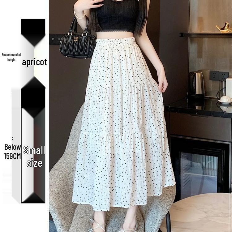 2025 Versatile Polka Dot Midi Skirt: Japanese-Inspired, High Waist, Slimming A-line Pleats