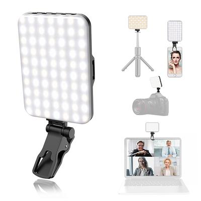 Luz LED para Selfie 60 Contas de LED de Alta Qualidade Bateria Recarregável de 2200mAh CRI 97+, 7 Modos de Luz Portátil em Luz para Telefone/Tablet/Laptop