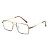 Men's Retro Anti-Blue Light Photochromic Glasses with Double Bridge Metal Frame, Suitable for Prescription Lenses