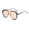 Double Bridge Sunglasses Oversized Polygonal Frame Fashion-Forward UV400 Shades Retro Modern Unisex Sun Glasses for Streetwear Outdoor