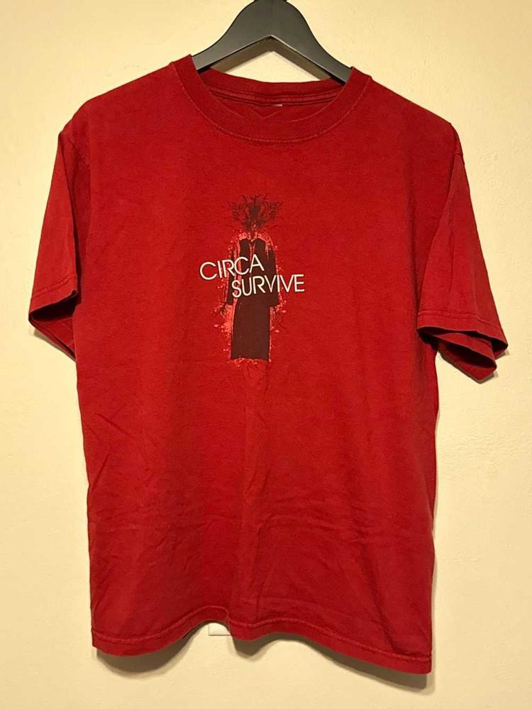 Rare Circa Survive Band Short Sleeve Red All Size Shirt OM277 Unisex T-Shirt XL
