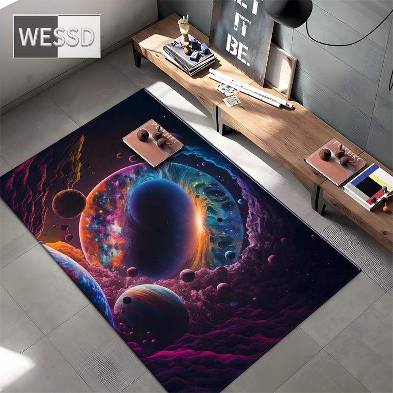 3D-tepper til barneroms universet teppe planet svart hull ytre rom teppe for gutter tilpasset teppe badematte 3D