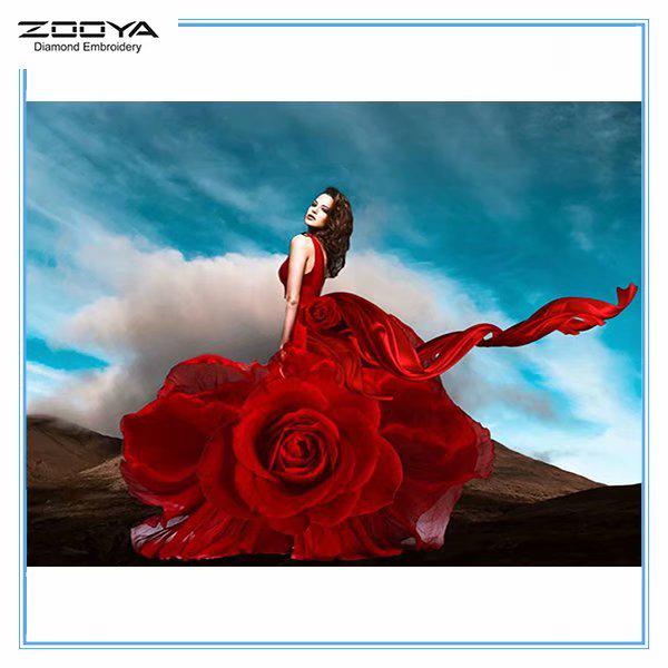 

ZOOYA DIY 3D Алмазная вышивка Крестом Домашний декор Женщина Роза