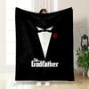 The Godfather Tuxedo and Rose Theme Flannel Blanket for Bedroom, Living Room, Sofa, and Nap