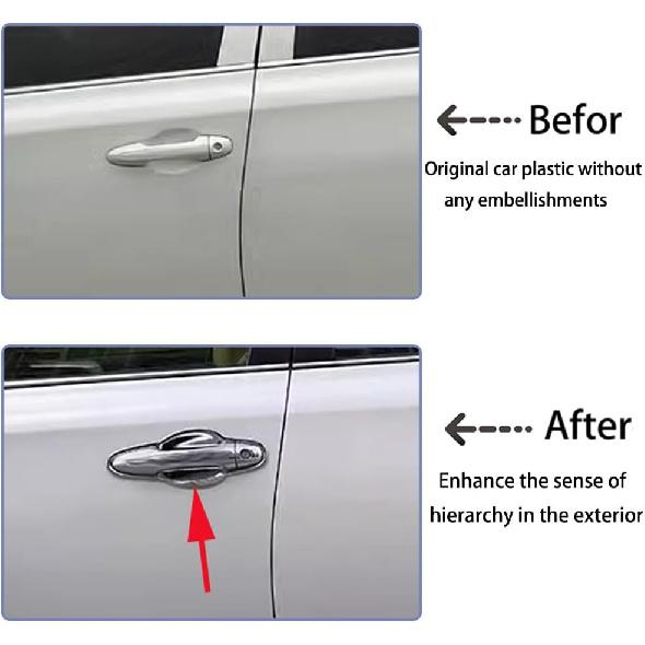 Car Accessories Fit for Toyota RAV4 2013-2018 Exterior Chrome ABS Door Bowl Handle Cover Trim 8PCS