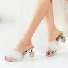 Fashion Women Anti-slip High Heels Sandals Elegant Peep Toe Sexy Women Shoes Fashion Slip-On Square Toe Comfortable Sandals heels women
