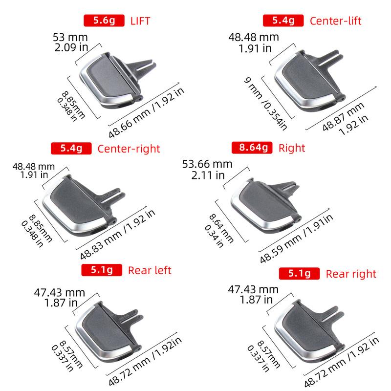 AC Vent toggle Grille Clip Slider Car Front Rear For BMW 5 6 M5 Series G30 G31 G38 G32 F90 Car Replace 64229330687