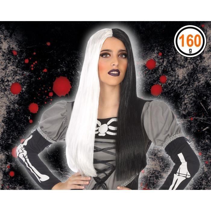 Dámská halloweenská paruka - Dvoubarevná černobílá - ATOSA