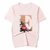 Summer A To Z 26 Alphabet Print Tshirt Cartoon Tees Women Streetwear Funny Casual T