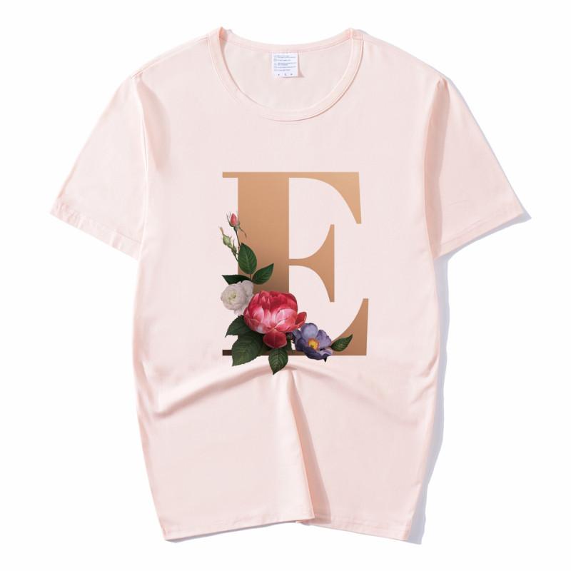 Summer A To Z 26 Alphabet Print Tshirt Cartoon Tees Women Streetwear Funny Casual T