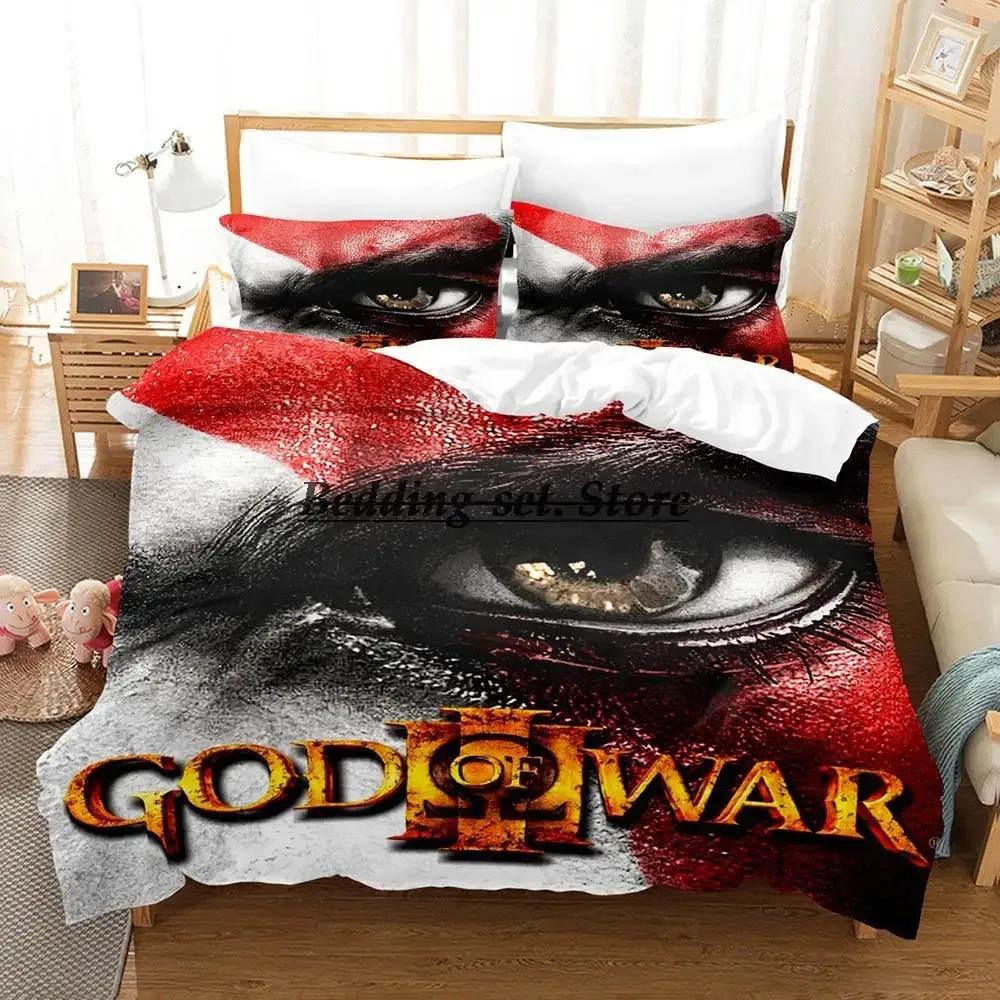 God Of War Bedding Set Single Twin Full Queen King Size Bed Set Aldult Kid Bedroom Duvetcover Sets Anime Bed Sheet Set