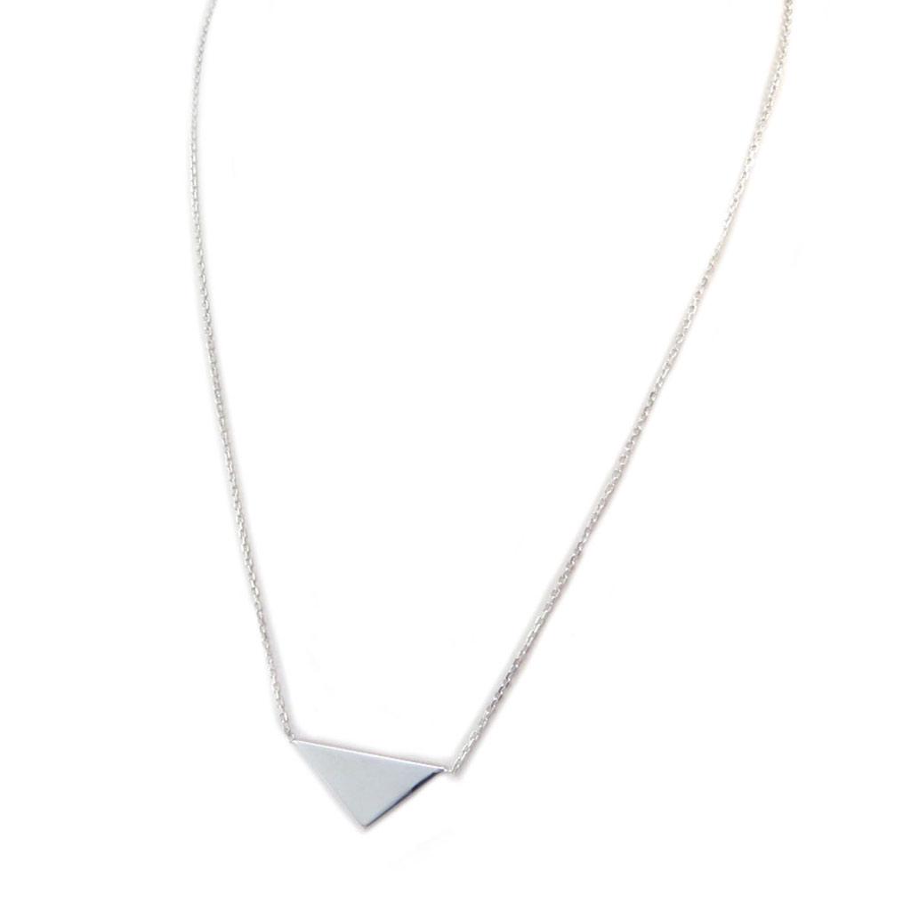 Les Trésors De Lily [P4369] - Silver 'Triangles' Necklace (rhodium-plated) - 45 Cm 25x12 Mm