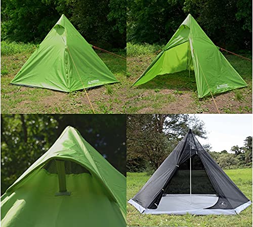 [Amazon.co.jp Exclusive] Captain Stag Tent, One-Pole Tent, Tipi Hexagon 300UV, 3-4 Person, Green, UA-60