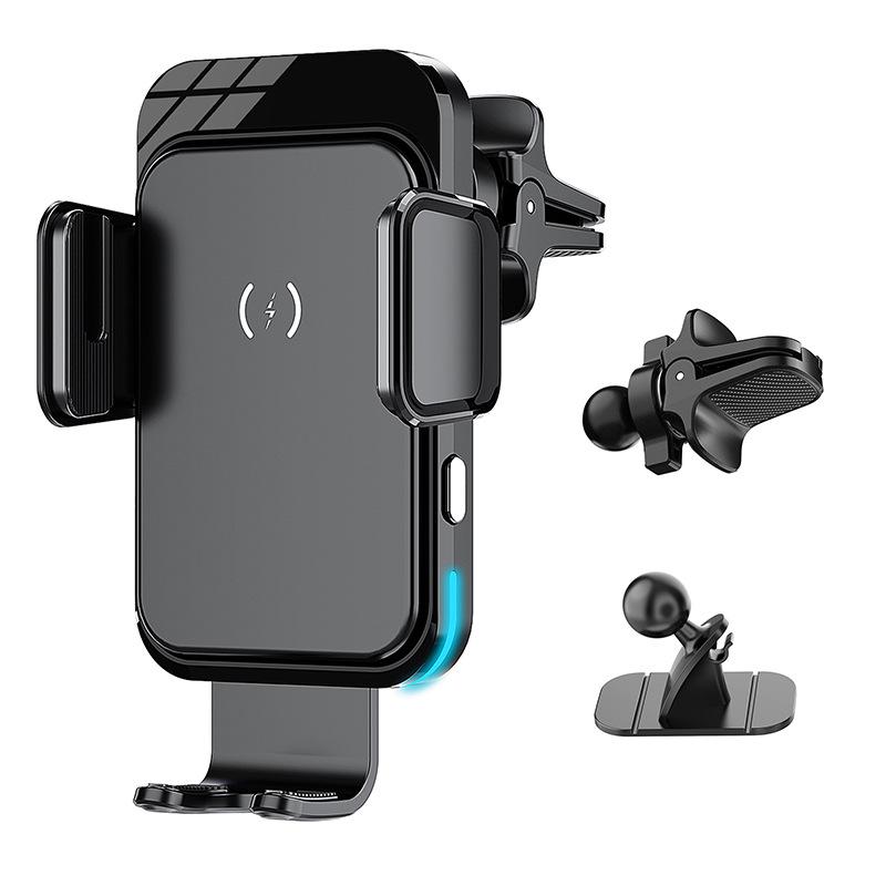 15W Fast Wireless Charger & Auto-Sensing Phone Holder for Car Vent