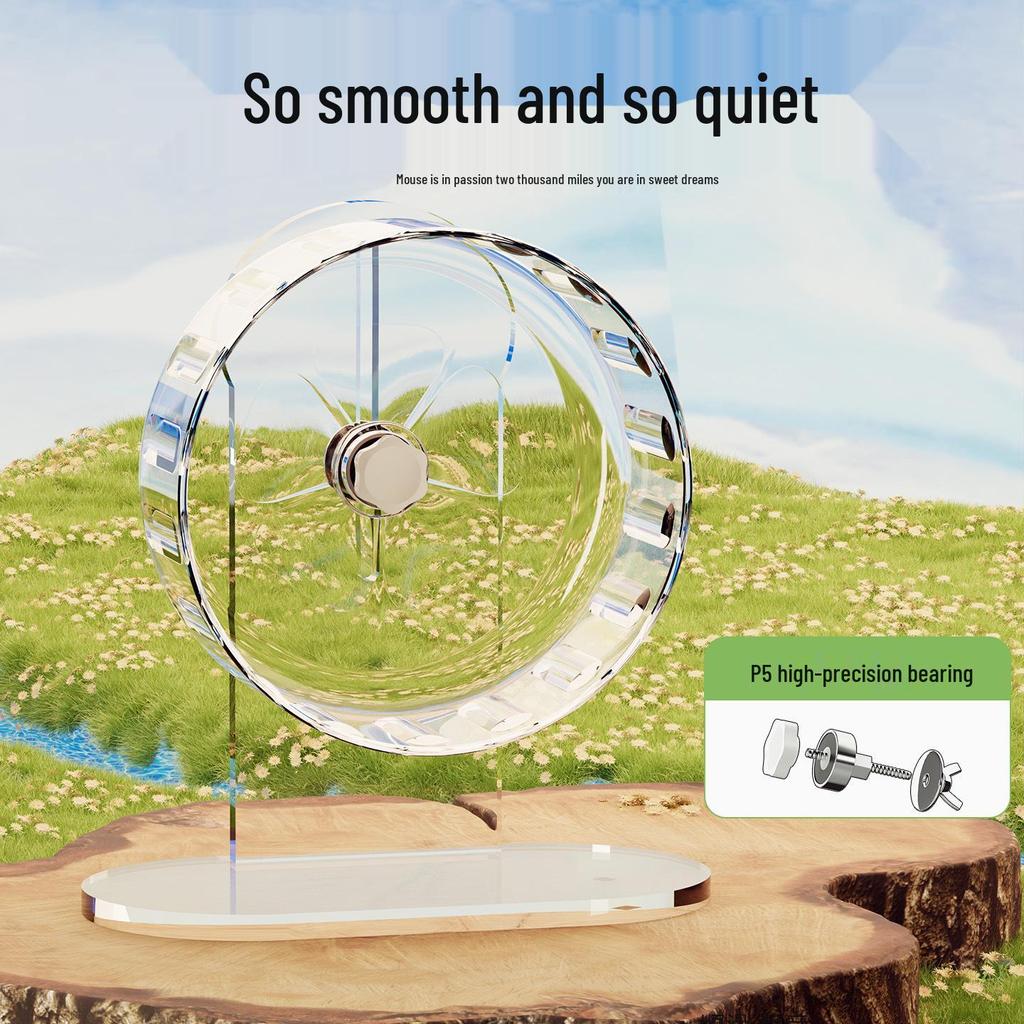 Super Silent Hamster Running Wheel Toy - Large Size Golden Hamster Exercise Ball with Stand for Cage Landscaping.