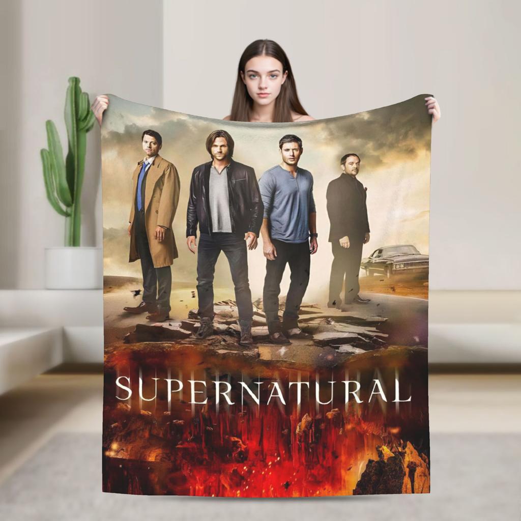 Supernatural TV Flannel Blanket  Super Soft Throw Blanket for Living Room Decorative Graphic Bedspread Sofa Bed Cover