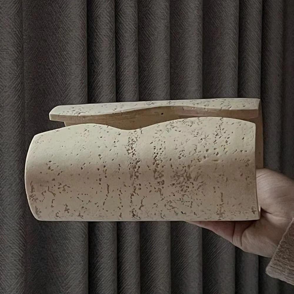 Imitation Cave Stone Design Artistic Napkin Holder Vintage Desktop Napkin Organizer  Coffee Table