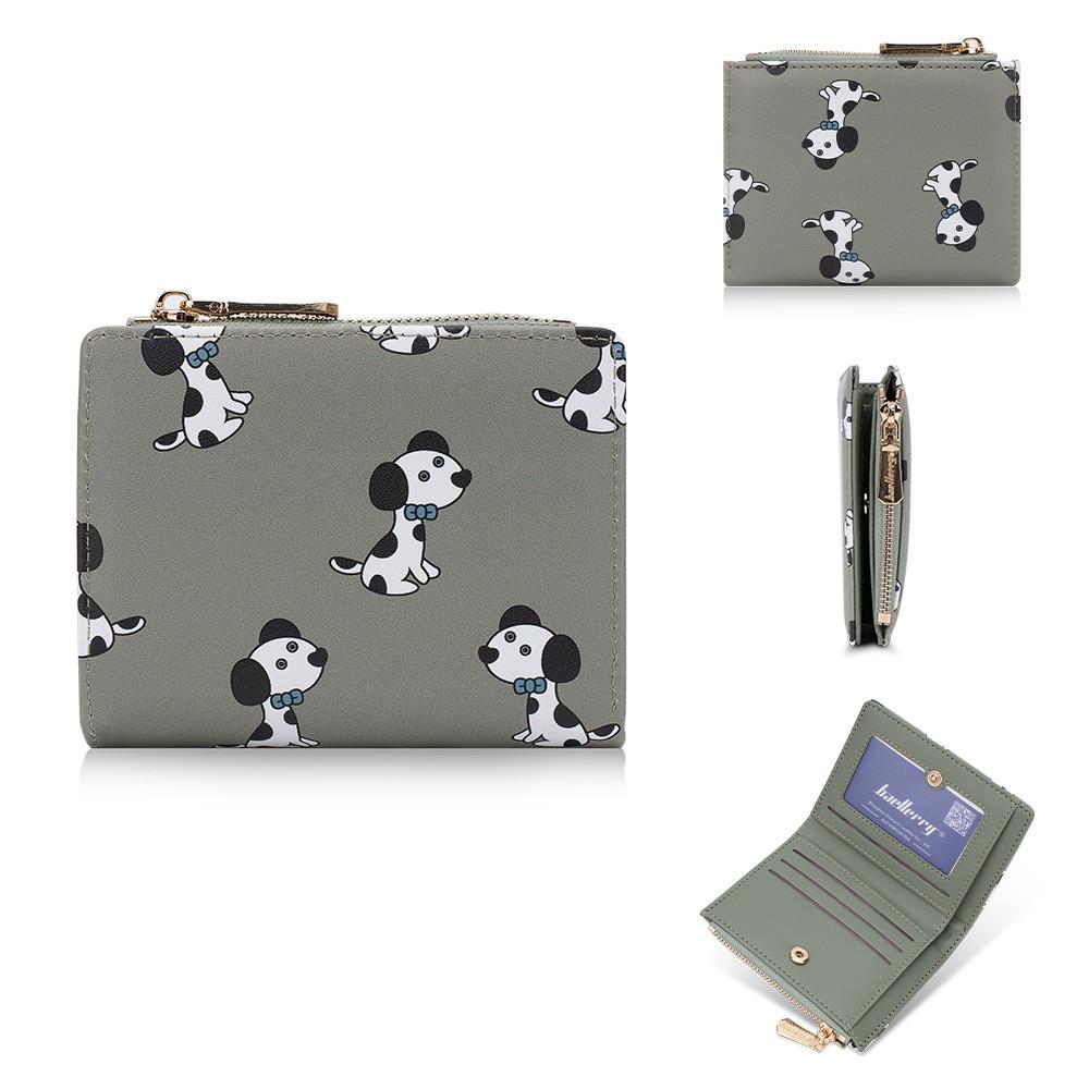 Dog Print Wallet For Women With Rfid Blocking And Zipper Pocket For Daily Use