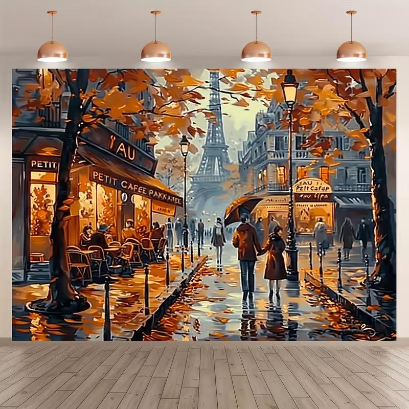 2D Paris Eiffel Tower Backdrop for Romantic & Couple Themed Photoshoot