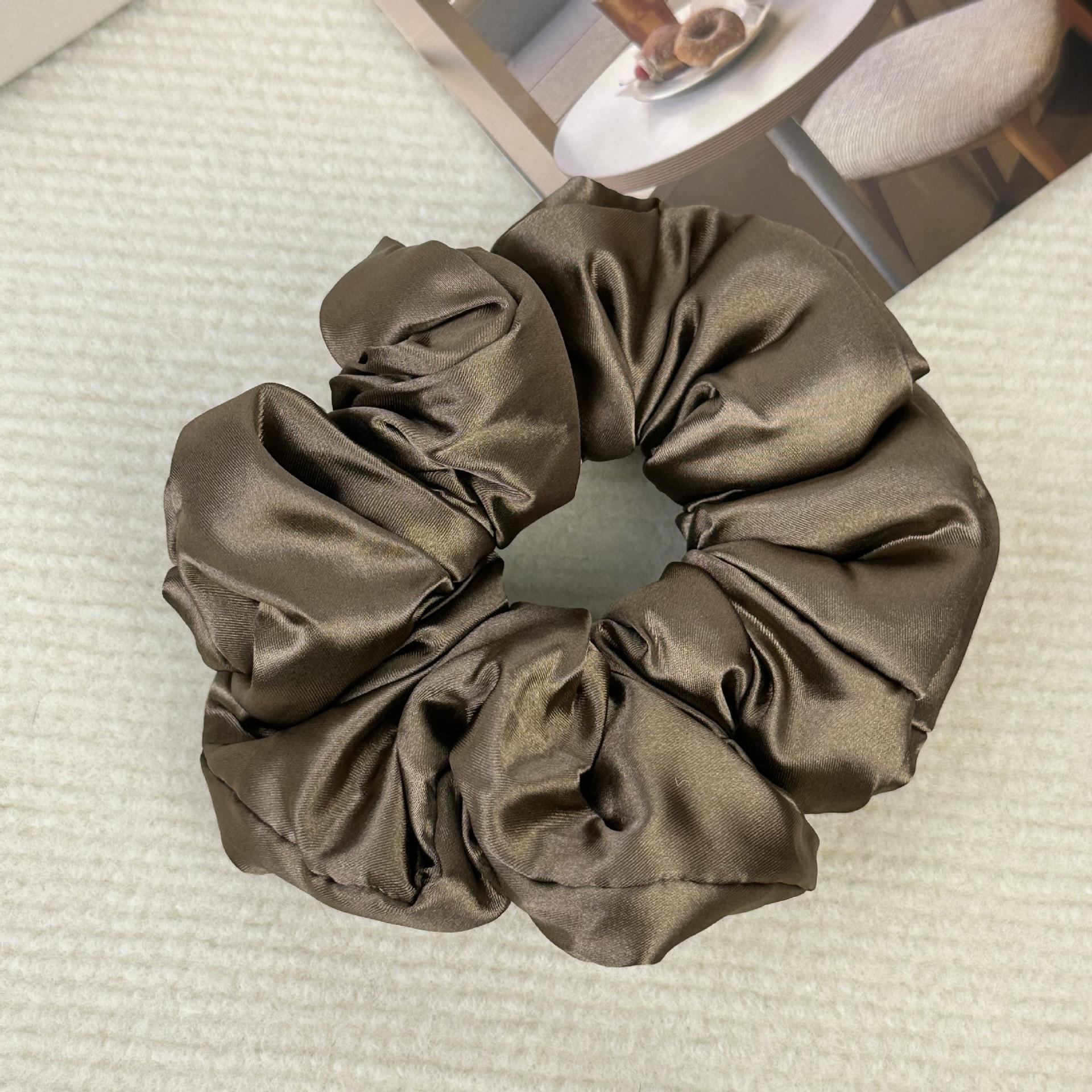 Винтажная резинка для волос из плиссированного французского сатина премиум-класса