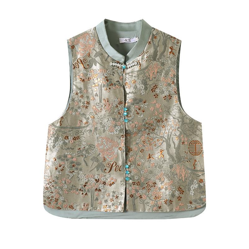 Button Sleeveless Vest Top Women's High-end Vest Women's Small Vest