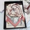 Chic Autumn/Winter Silk Scarf with Magnetic Golden Ball Clasp – Korean Style Neck Warmer