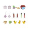 Doll House Bathroom Set Shower Scene Accessories 1/12 Scale Miniature Funiture Craft Project Arrangement Decoration