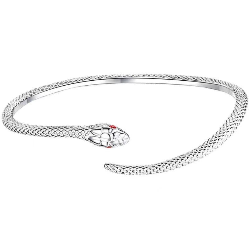 Silver Snake Winding Bracelet Light Luxury Niche Design Sense Female Exquisite Cold Wind Bracelet Adjustable Personality Advanced Sense