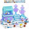 Blocs de Construction Magnétiques Nouveau Monde Minier Château de Neige et de Glace Brique de Construction Cube STEM Garçon Fille Ensemble de Jouets pour Enfants Cadeau