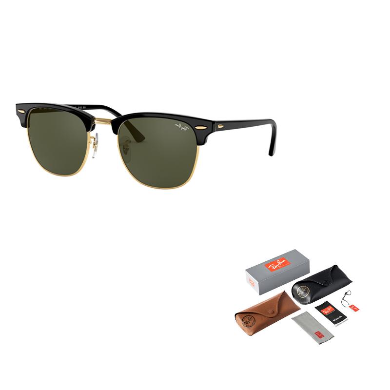 

RayBan Clubmaster Круглая оправа Ацетат Круглые Солнцезащитные очки Унисекс Парный стиль 49 чёрный