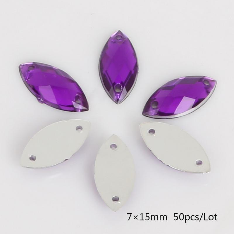 Handmade Beads Two Holes Flat Bottom Acrylic Drill Diy Costume Jewelry Accessories Horse Eye Shape Grid Surface Hand Sewing Drill Claw Drill Material