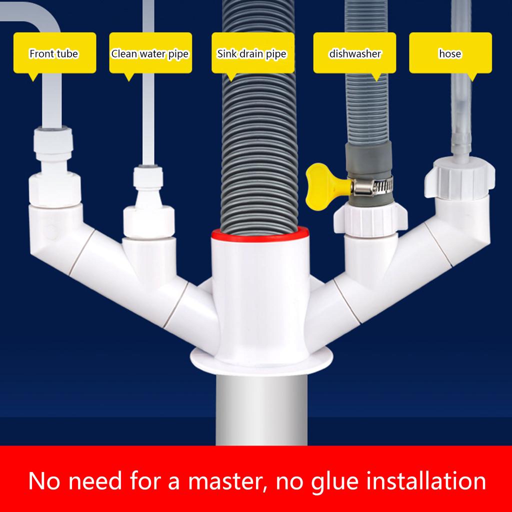 Durable ABS Drain Adapter Easy Installation Sink Pipe Connector Say Goodbye to Unwanted Smells & Clogs for Kitchen