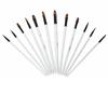 12 Pcs Painting Brush Set Pearl White Rod Watercolor Propene Drawing Tool(Filbert Tip)