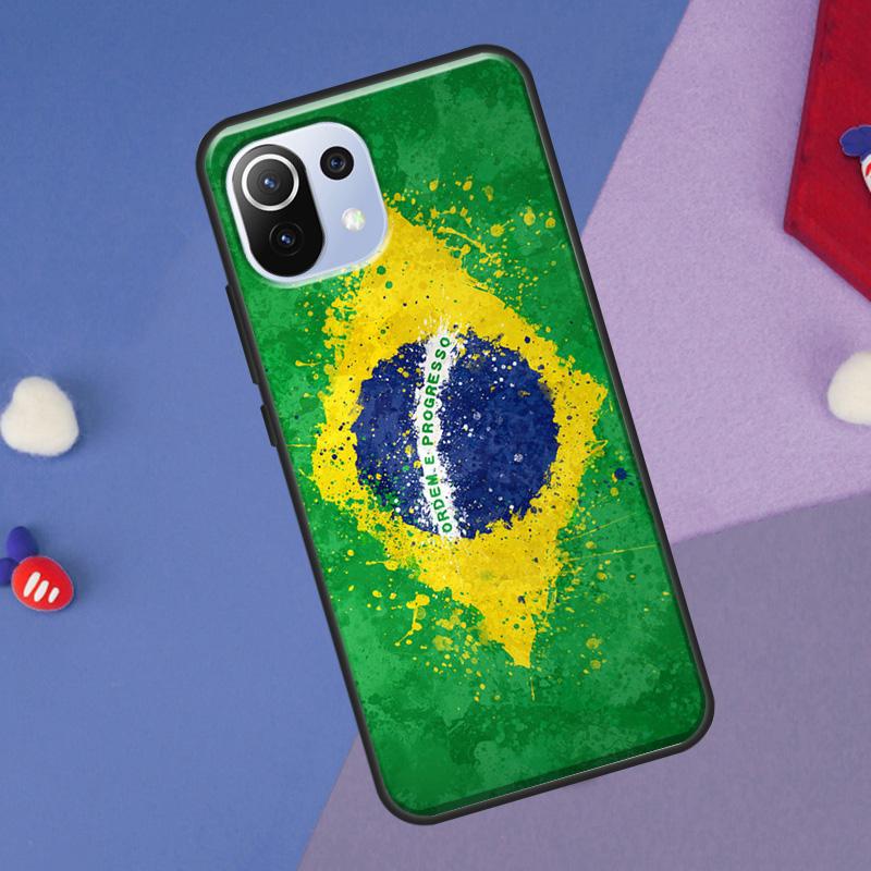 Cover Bandiera Brasiliana del Brasile per Xiaomi 14 Ultra 13 11T 12T 13T 14T Pro POCO X6 X7 Pro X3 X5 F3 F5 F6 M6 Pro Custodia