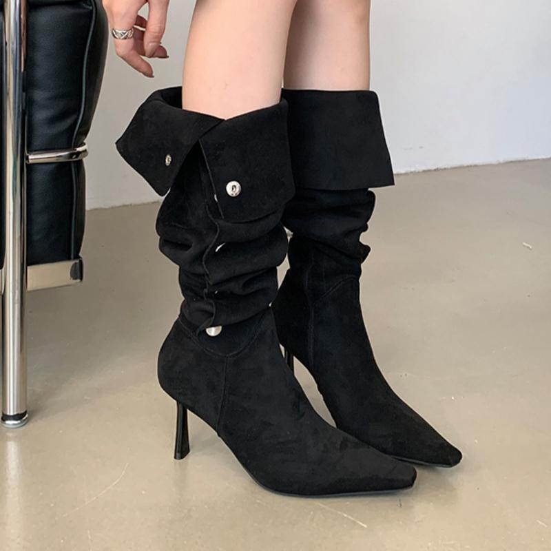 Fashion High Heels Women High Boots Pointed Toe Dress Fashion Shoes Designer Pumps Woman Winter 2025 Elegant Luxury New Botas De Mujer