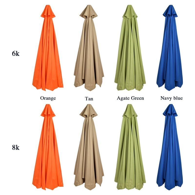 Ersatz-Sonnenschirmdach für den Außenbereich, wasserdichtes Polyester für 2,7m 6-Speichen-Schirmgestell, Marineblau
