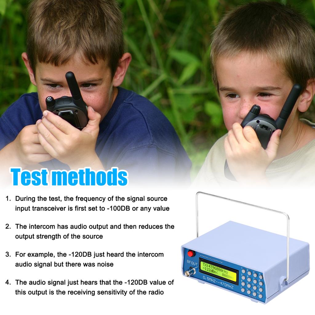0.5MHz 470MHz Radio Frequency Signal Generator Meter Tester for FM Radio Walkie talkie Debug Digital CTCSS Singal Output